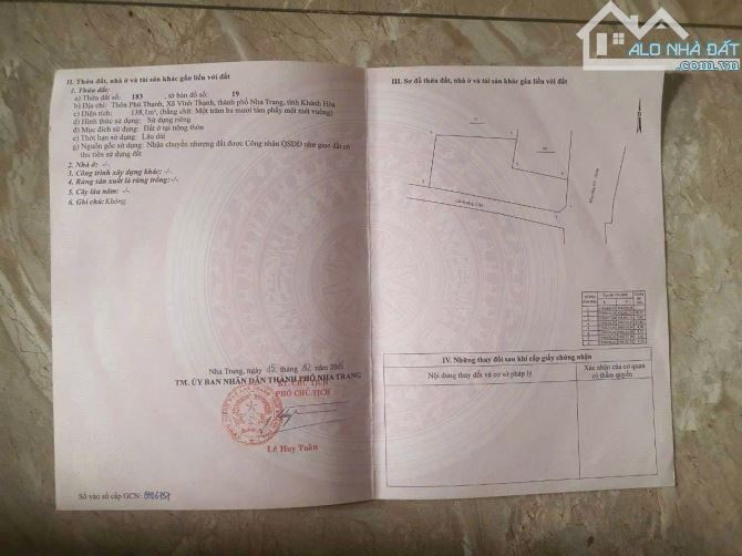 Bán đất 2 mặt tiền Miếu Bà Vĩnh Thạnh Phường Tây Nha Trang - 2
