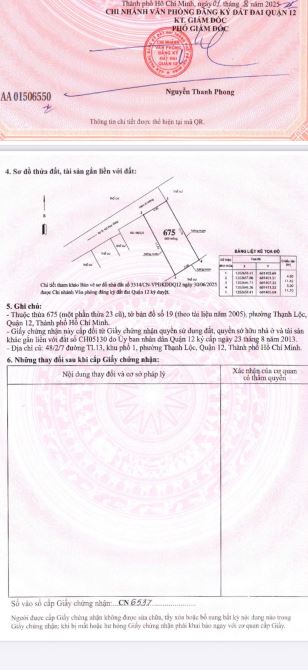 Đất 1/ Thạnh Lộc 13 gần chơi Cầu Đồng vs Ngã 4 Ga ( 4.8M x 12M ) SHR Q12 - 4