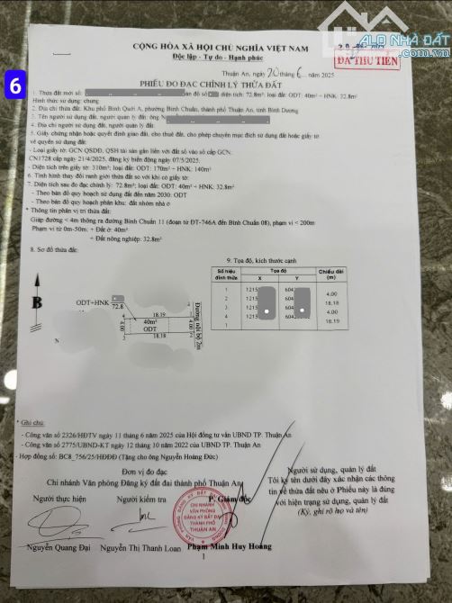 đất 1,85 tỷ 72.8m2 gần chợ Bình Chuẩn 300m, p.Bình Chuẩn, Tp.Thuận An - 6