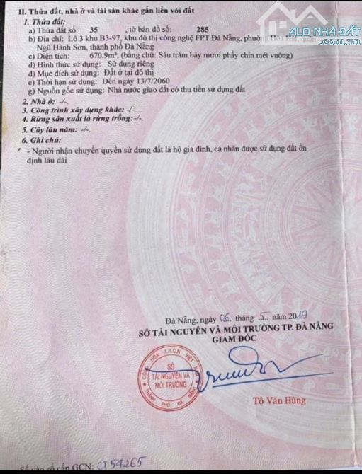 Bán đất biệt thự FPT _ Đà Nẵng.