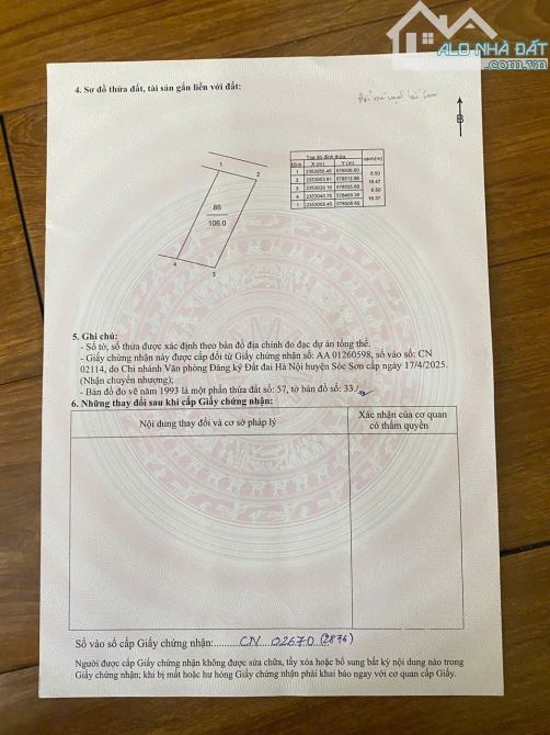 BÁN GẤP 106M ĐẤT TẠI THANH TRÍ, MINH PHÚ, SÓC SƠN. FULL THỔ CƯ, MẶT TIỀN RỘNG, THÔNG Ô TÔ