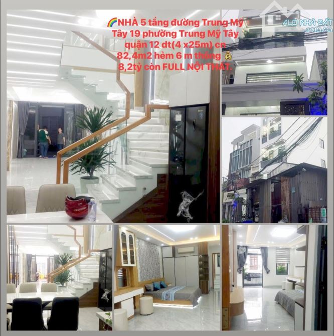 🌈NHÀ 5 tầng đường Trung Mỹ Tây 19 phường Trung Mỹ Tây quận 12 dt(4 x25m)