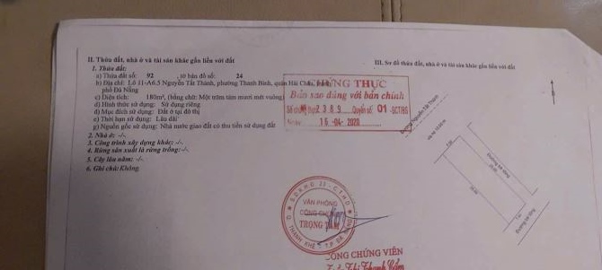 BÁN LÔ ĐÔI 305M2 ĐƯỜNG NGUYỄN TẤT THÀNH,PHƯỜNG HẢI CHÂU,ĐÀ NẴNG