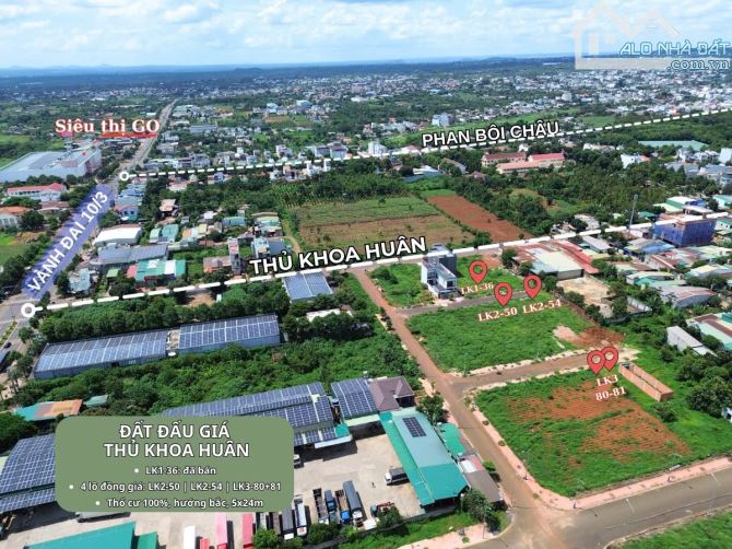 BÁN CẶP NỀN LIỀN LỀ LK3 ĐẤU GIÁ THỦ KHOA HUÂN- PHAN BỘI CHÂU GIÁ TỐT - GIÁ: 3 TỶ 650 TRIỆU - 1