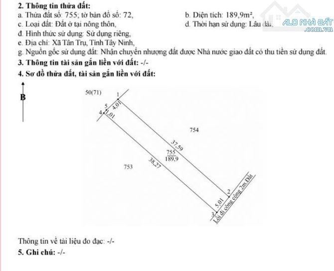Quá Ngộp, 190m2 đất thổ cư đường ô tô KDC Tân Trụ, 379tr - 1