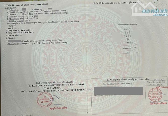 Bán 21 lô đất, đường Thuận An Hòa KDC Lê Phong Thuận Giao p. Thuận Giao gần chợ 185 - 1