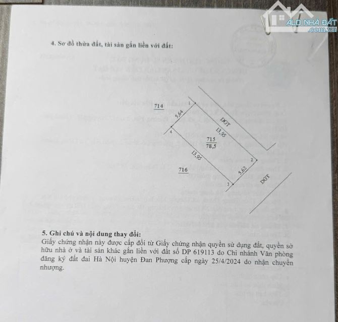 BÁN 78M ĐẤT LÔ GÓC PHÂN LÔ – TRUNG TÂM ĐAN PHƯỢNG - GIÁ ĐẦU TƯ. - 1