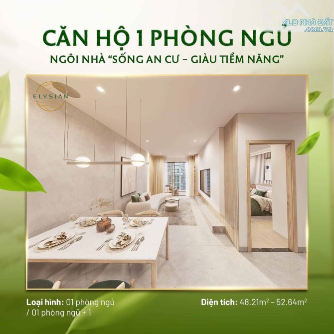 Căn hộ Elysian quận 9, rổ hàng đa dạng các căn từ 1,2,3PN giá tốt view đẹp, mua ngay trực - 1