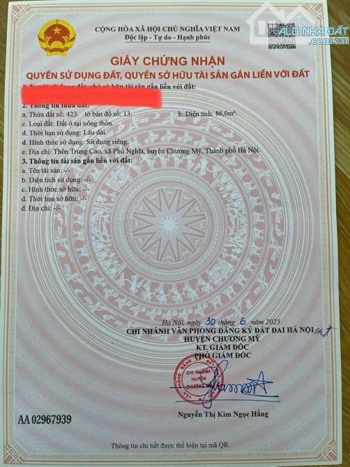 BÁN ĐẤT TRUNG HÒA ( PHÚ NGHĨA MỚI ) GIÁ CHÍNH CHỦ - 2