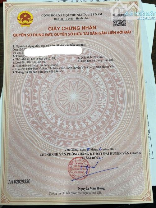 Chính chủ gửi bán lô đất 53,5m2 tại Đan Nhiễm Xã Văn Giang Hưng Yên - 2