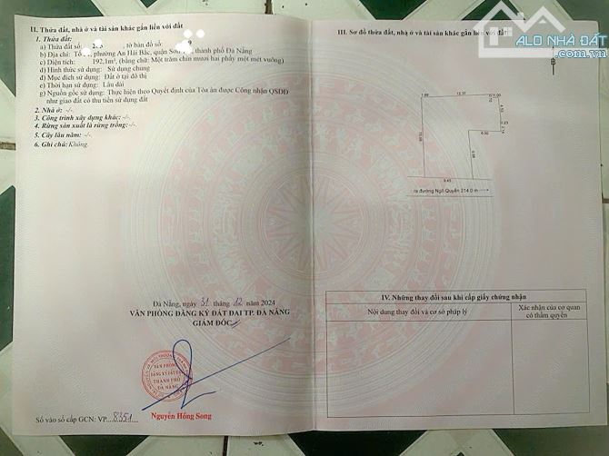 Bán lô đất trần hưng đạo. Gần nguyễn thế lộc an hải Bắc Sơn Trà TP ĐÀ NẴNG - 2