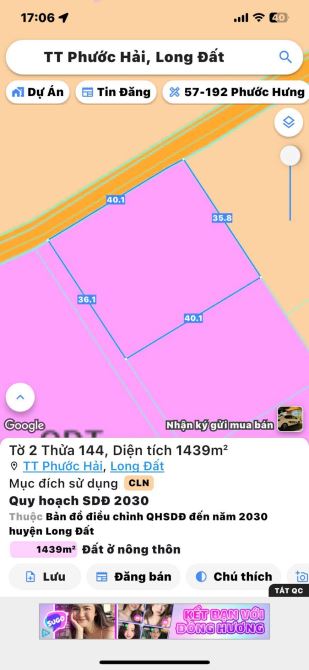 LÔ GÓC THỊ TRẤN PHƯỚC HẢI - VIEW NÚI SIÊU ĐẸP - GẦN BIỂN PHƯỚC HẢI 🌈 LÔ GÓC 1439M2 - 2