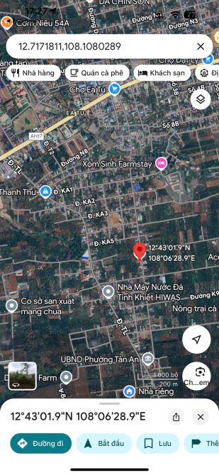 💥Đất đường Krong A Eatu - Thông từ chợ Eatu qua Vành đai QL14-26 (12.7 x 40m) 3.7 tỷ - 3