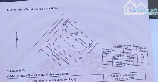 Bán nhà trệt lầu nhánh Bế Văn Đàn, Tp Cần Thơ. —————————————— - Dt: 4,8 x 18,5 = 88,8m • D - 4
