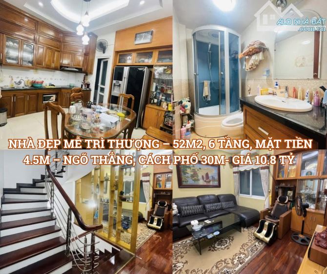 NHÀ ĐẸP MỄ TRÌ THƯỢNG – 52M2, 6 TẦNG, MẶT TIỀN 4.5M – NGÕ THẲNG, CÁCH PHỐ 30M - GIÁ 10.8TỶ - 4