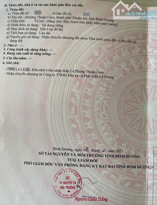 Bán 21 lô đất, đường Thuận An Hòa KDC Lê Phong Thuận Giao p. Thuận Giao gần chợ 185 - 4