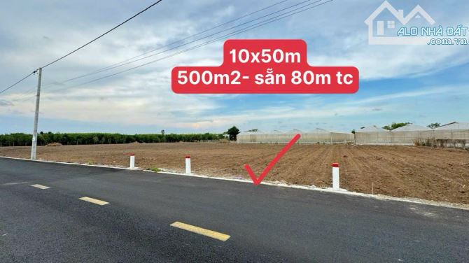 BÁN 500m2 ĐẤT XÃ ĐẤT ĐỎ- TP. HCM🌈CHỈ 1TỶ750TR🌈 ----- Dt: 10x50m; 500m2; sẵn 80tc - 4