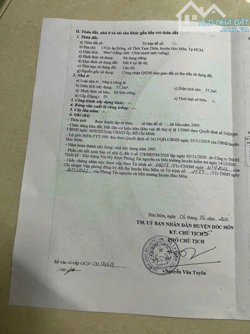 BÁN NHANH NHÀ 820 TRIỆU MẶT NHỰA 6m Ở NGAY THỚI TAM THÔN - HÓC MÔN. - 6