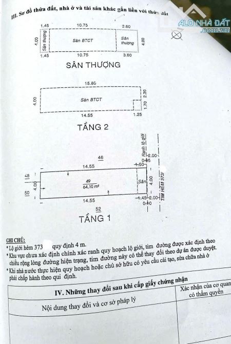 Bán nhà hẻm 373 Lý Thường Kiệt - 4 x 16 x 3 tầng , 4 PN , khu sầm uất giáp Q10 - 9