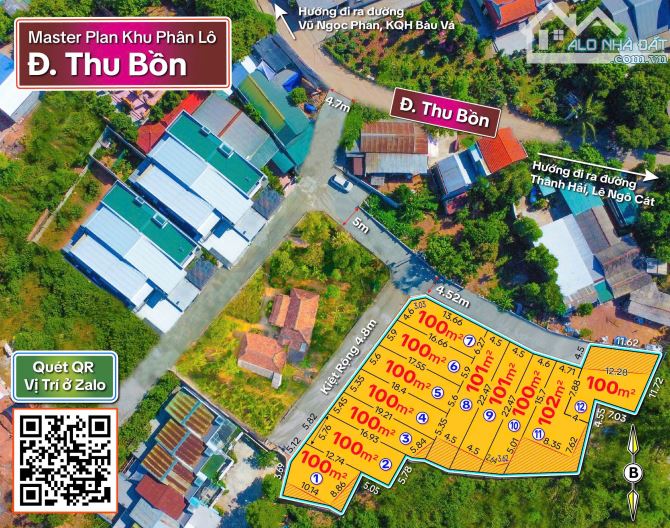 BÁN ĐẤT 100M2 KIỆT ÔTÔ ĐƯỜNG THU BỒN (ĐƯỜNG THANH HẢI NỐI DÀI), PHƯỜNG THỦY XUÂN, TP HUẾ
