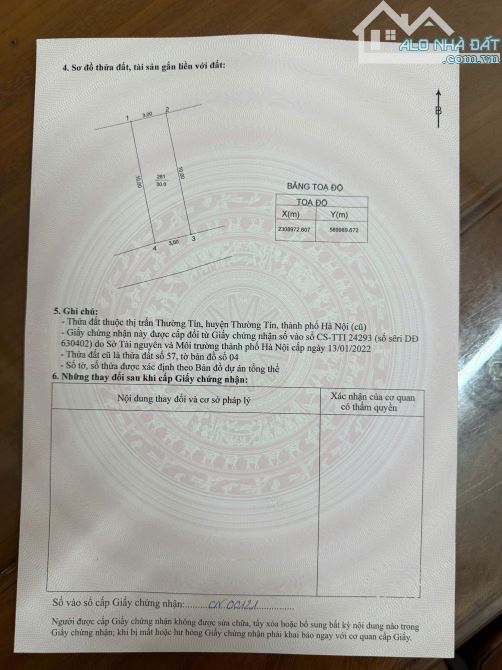 Cần bán 30m đất thị trấn Thường Tín giá chỉ 3tỷ500