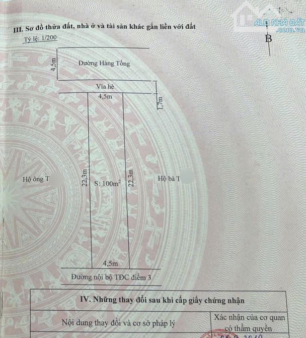 Chính chủ gửi bán Đất mặt đường Hàng Tổng, Đằng Hải