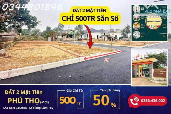 Bán lô đất rộng 60m2 full thổ cư nằm giữa 3 mặt đường lớn (Tây Bắc, Hồ Chí Minh, QL21A)