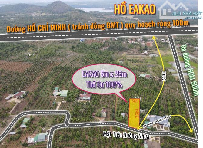 bán đất mặt tiền đường hội nghị - Eakao - 525 triệu
