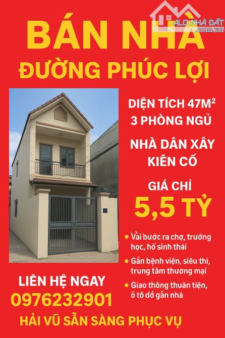 NHÀ DÂN XÂY PHÚC LỢI - CHẮC CHẮN ĐẾN TỪNG VIÊN GẠCH - 58M - 3 NGỦ - 5,5 TỶ