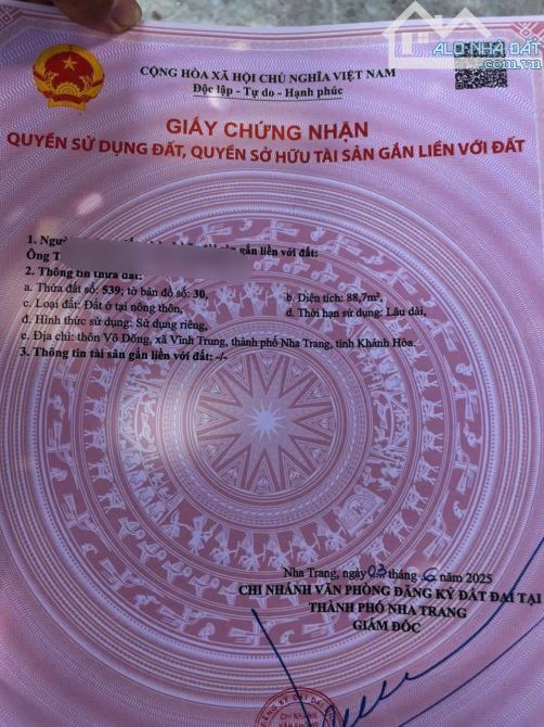 VTrung3 Chủ gửi bán Lô đất tại Thôn võ dõng, xã Vĩnh Trung, đặc biệt lô đất có vị Trí đẹp: