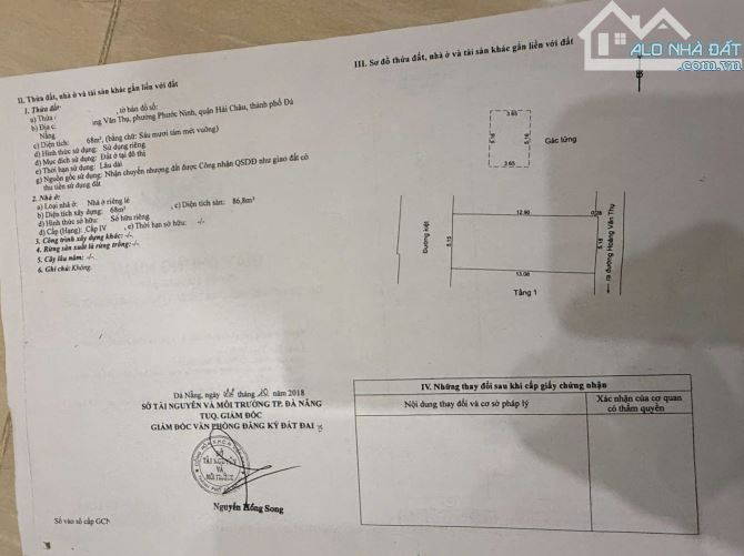 Nhà cấp 4 gác lững 2 mặt kiệt trước Sau Hoàng Văn Thụ. Cách cầu rồng 200m.S= 68m2,4,95 tỷ