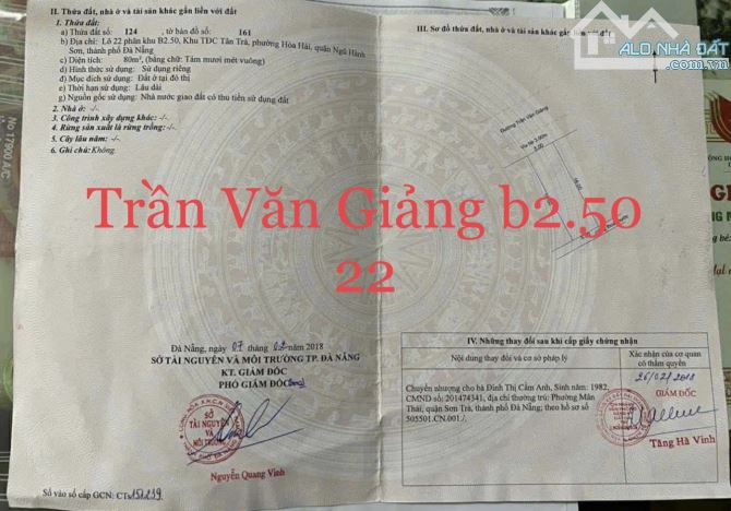 Đất biển trần văn giảng b2.50 gàn biển giá tốt chính chủ