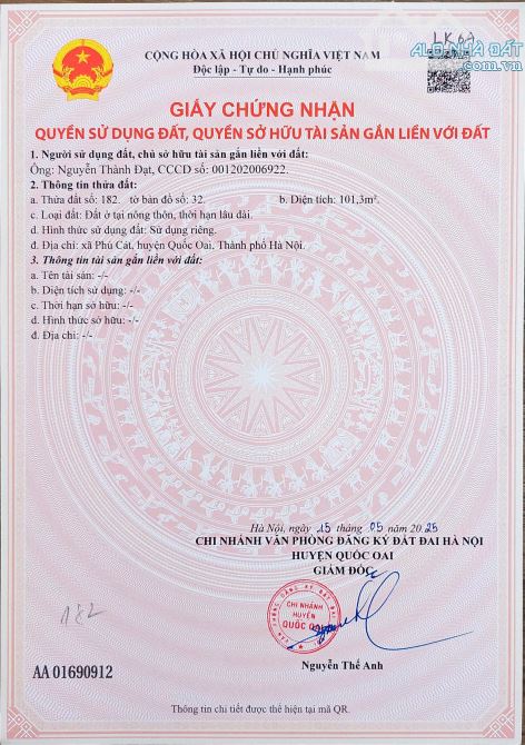 Về đất nền Láng Hòa Lạc 100m2 giá 2.95 tỷ – gần trung tâm thương mại, đầu tư sinh lời
