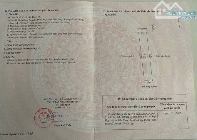 Mặt đường nhựa trục thôn Đoan Xá 2 - Đoàn Xá Giá Hơn 16 triệu/m2