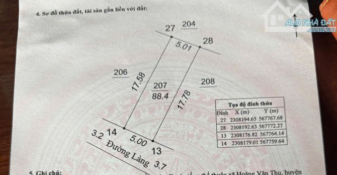 Cc gửi em bán 88,4m đất full tc đường trước đất ô tô thông giá hơn ti - 1