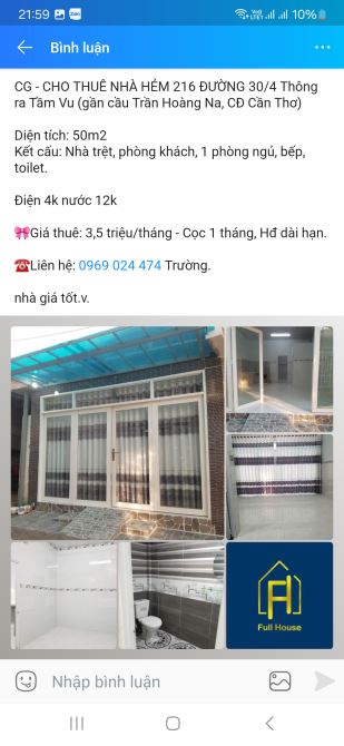 Nhà hẻm 216 đường 30/4 cho thuê lâu dài - 1