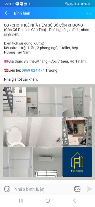 Nhà hẻm số đỏ cồn khương gần cao đẳng du lịch - 1