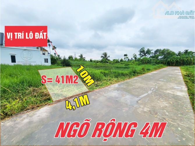 Spcc 👉Bán lô góc ngõ 38 Cát Vũ - Tràng Cát ✅Diện tích 41m2 Ngang 4.1m Dài 10m 👉Lô đất ng - 2