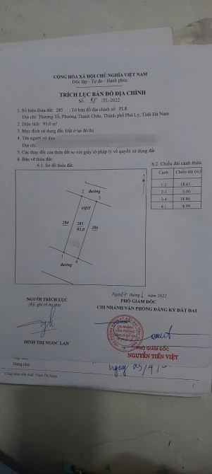 3ty300 cần bán lô đất 2 mặt đường Nguyễn Thị Định - Thanh Châu - Phường Phủ Lý - Hà Nam - 2