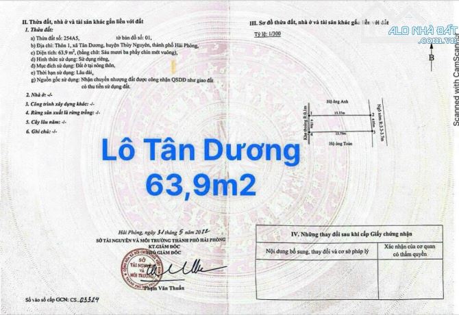💥💥Chính chủ gửi bán 1 lô Duy nhất tại Tân Dương ,Thủy Nguyên HP. - 2