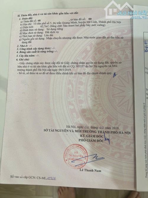 💥💥 CẦN BÁN - ĐẤT DỊCH VỤ TỔ 5 - QUANG MINH - MÊ LINH - HÀ NỘI SỔ HỒNG RIÊNG - VỪA Ở VỪA - 3