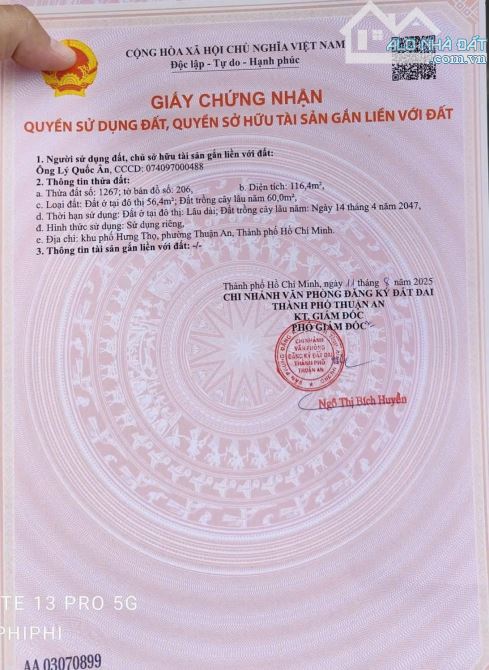 Đất Hưng Định 10, Đường Xe Tải Ra Vào, Cách Cầu Ngang Sông Búng chỉ 500m - 4
