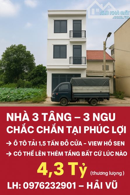 NHÀ 3 TẦNG - 3 NGỦ - DÂN XÂY CHẮC CHẮN - LÊN TẦNG THOẢI MÁI - TẢI 1,25 TẤN ĐỖ CỬA
