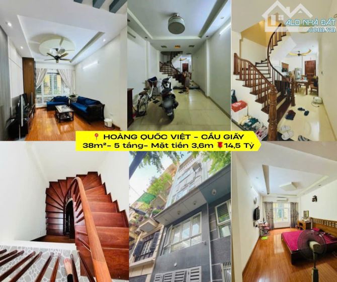 VIP Bán gấp- Hoàng Quốc Việt – Cầu Giấy  – 38m² - mặt tiền 3,6m - 5 tầng – Giá chỉ 14,5 tỷ