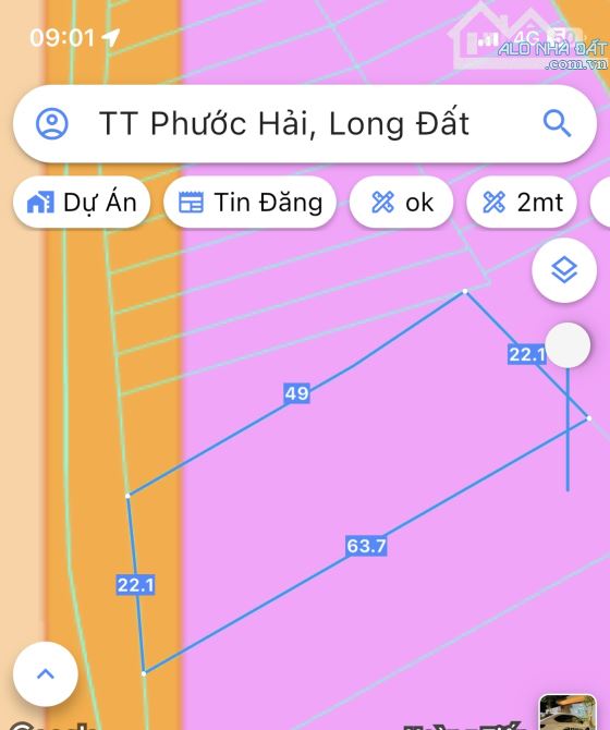 Phước Hải-chỉ 2tyxx DT: 1140m2- ngang 22m đường nối thẳng ra chợ-chủ bao 60 thổ cư-giá 2tx
