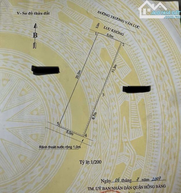 🔥 SIÊU PHẨM LÔ ĐẤT MẶT ĐƯỜNG TRƯƠNG VĂN LỰC – HỒNG BÀNG – 100M² -5,34 tỷ