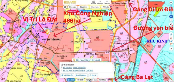 Cần bán lô đất hướng công viên, 90m2 , 1,65 tỷ, đường 2 ô tô tránh nhau, KCN Tiền Hải