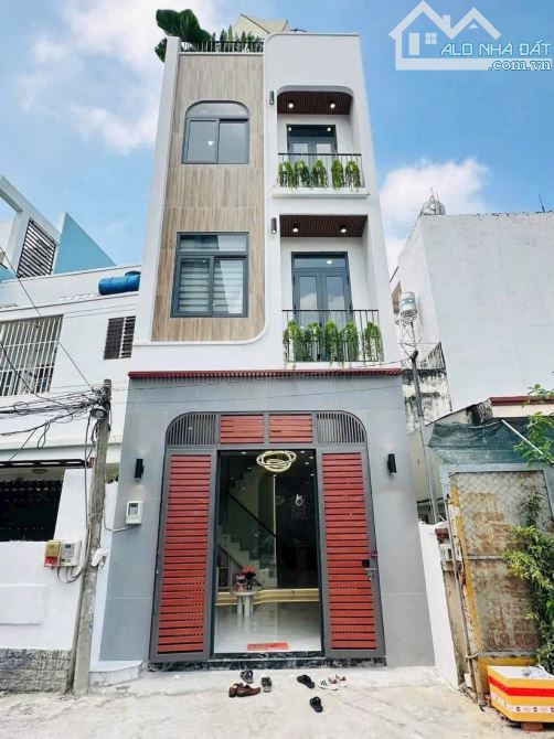 Chủ cần bán nhà 48m2 Lê Trực xây 1 trệt 2 lầu. Hẻm 4m hơn, sổ hồng hoàn công. Giá 2 tỷ 350