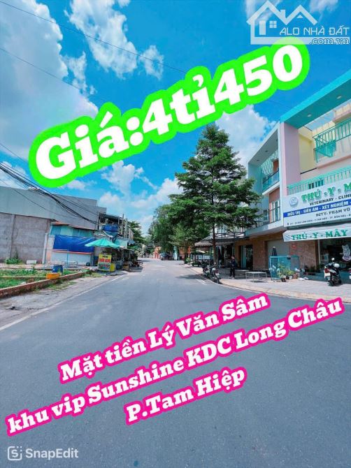 Bán lô đất Mặt tiền Lý Văn Sâm khu vip Sunshine KDC Long Châu P.Tam Hiệp .