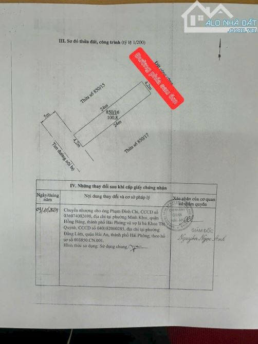 Đất phân lô cạnh tái định cư Vườn Hồng, Đằng Hải, Hải An, Hải Phòng